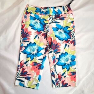 NWT Worthington Floral Capri Crop Pant Modern Fit Size 4